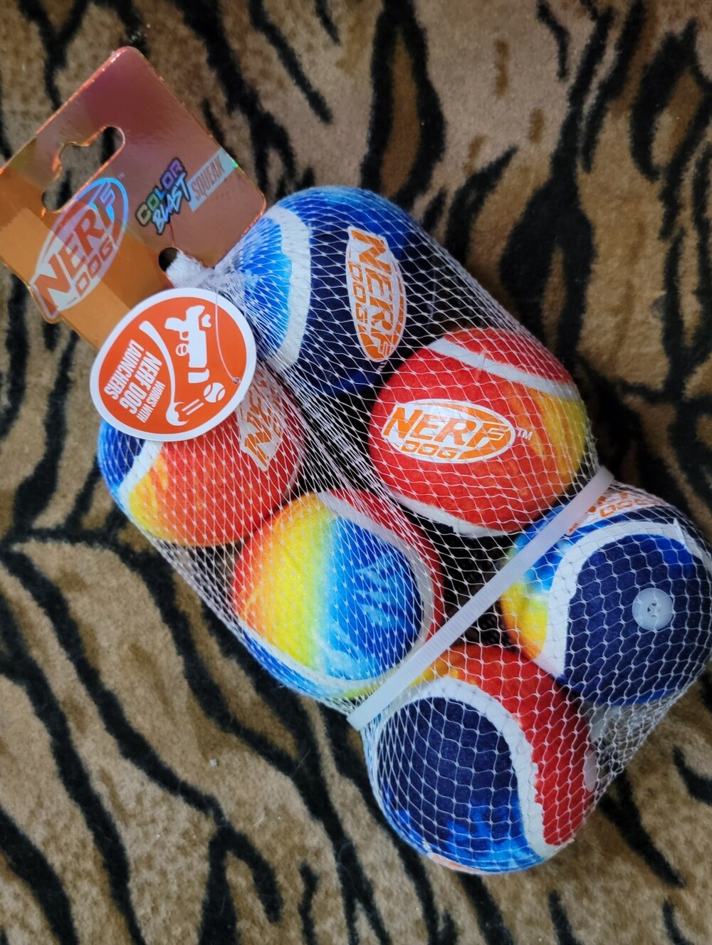 Nerf Dog Rainbow Tennis Balls Regular Size Med/large - 6 Pack